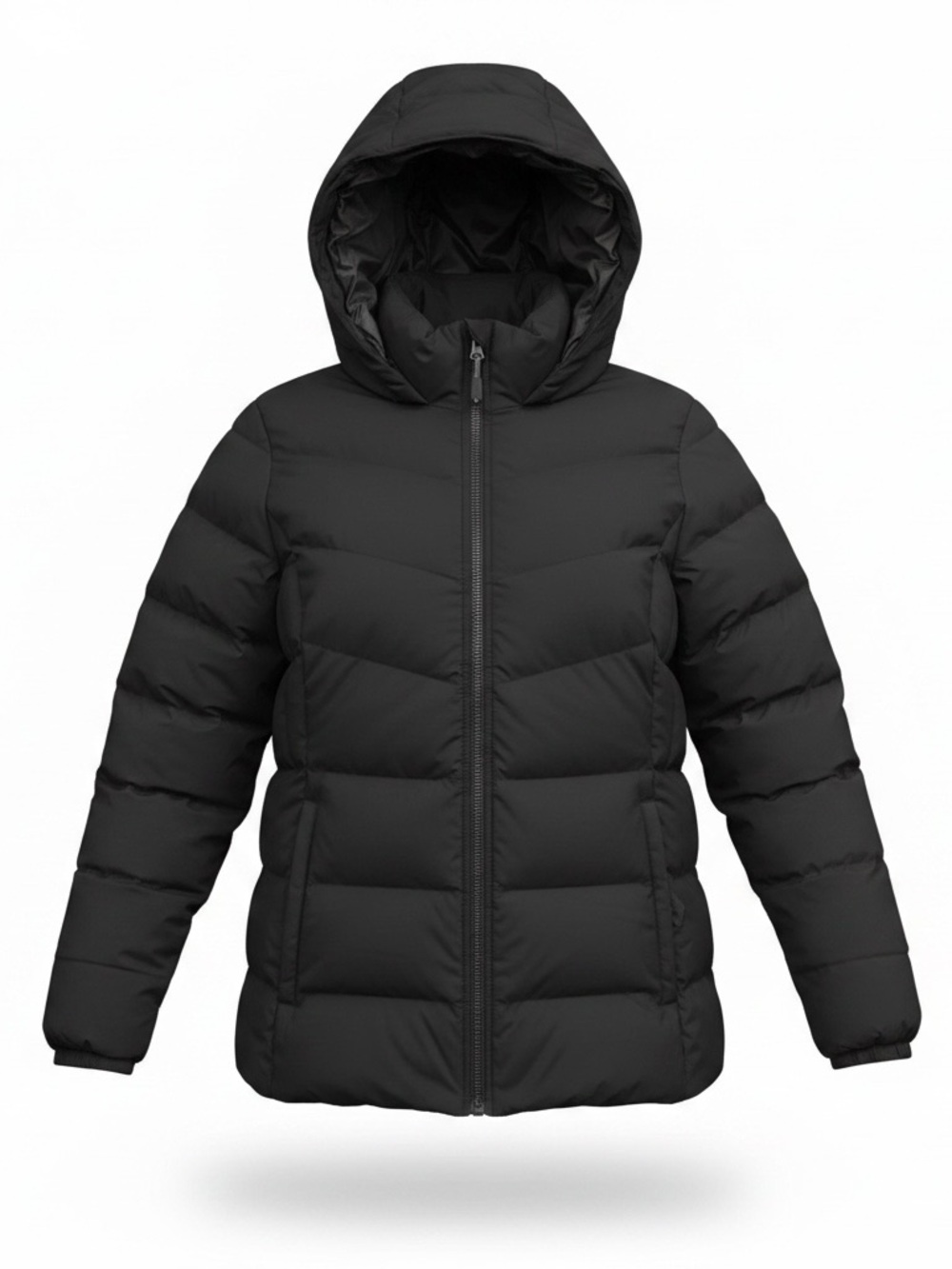 32 Degrees Women's Black Hooded Puffer Jacket